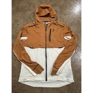 On Cloud Weather Jacket Mens Medium Orange Running Windbreaker